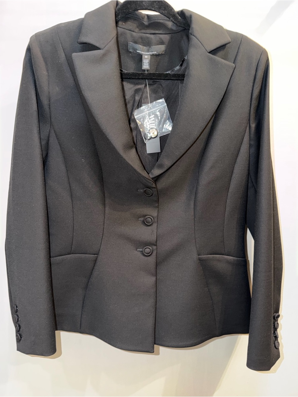 White House Black Market Black Tailored Three-Button Women's Blazer